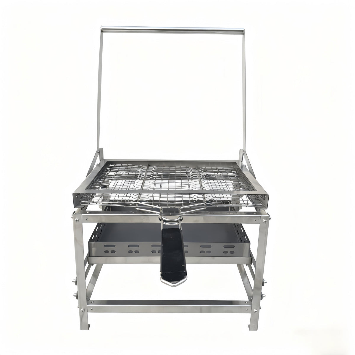 360° Rotating Adjustable Charcoal BBQ Grill, Portable Outdoor Camping Grill
