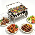 Manual 360° Rotatable Flip BBQ Grill, Foldable Stainless Steel Portable Outdoor Grill